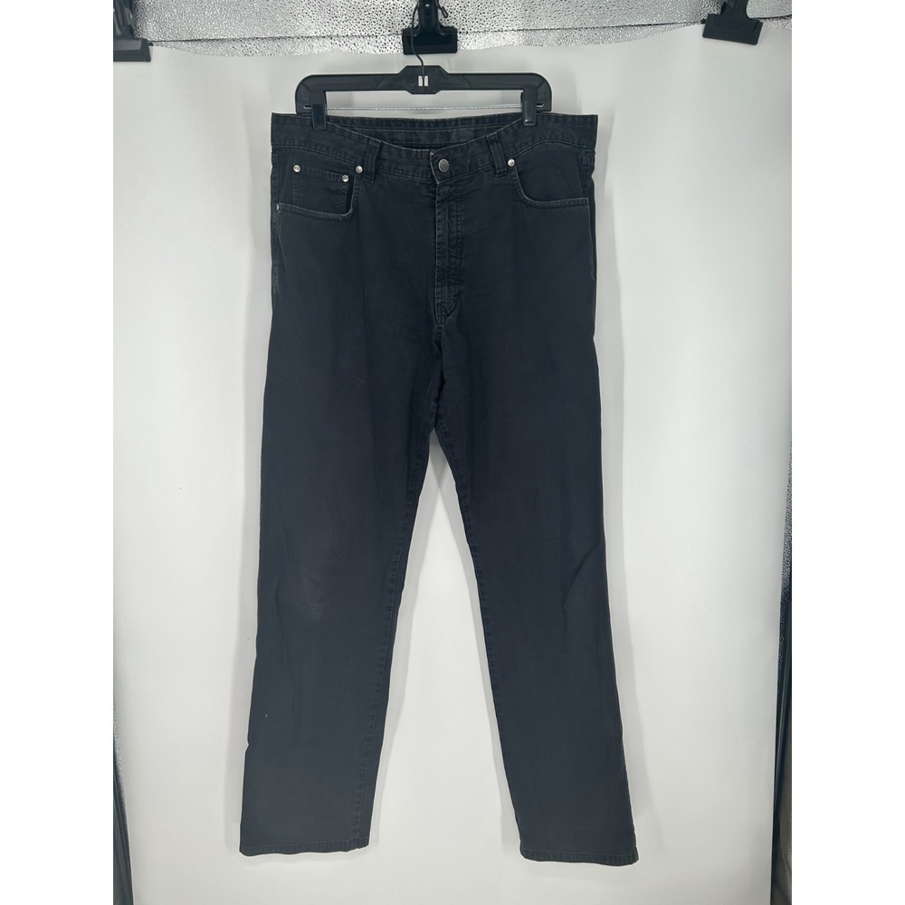 Ermenegildo Zegna Chino Pants Mens 38x34 Black Straight Leg 5-Pockets Dark Wash
